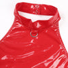 Sexy Women Skinny Dress with Suspender Garters Wetlook Faux Leather Sleeveless Zipper Short Party Dress Shiny Night Club Clothes