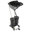 Portable Shampoo Basin with 2 Water Buckets 30cm Deep Salon Hair Washing Sink Adjustable Height Angle Mobile Shampoo Bowl Unit