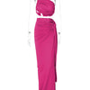 Ladies Spring 2 Pieces Sleeveless Backless Strap Spit Crop Top Side Slit Slim Fit Maxi Skirt Set Women Evening Party Clubwear