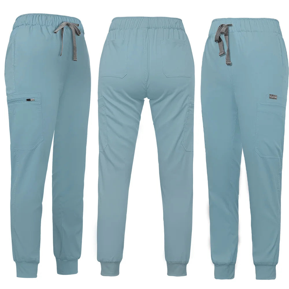 Unisex Jogger Pants Dentist Pants Solid Color Beauty Salon Nursing Men Jogging Pants Spa Uniform Pants Pet Medical Doctor Scrub