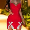 2024 Sexy Dress Women Solid Spaghetti Rhinestone Bodycon Backless Party Club Mini Dresses Ladies Split Hip Wrap Black Dress