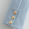 2023 Autumn V neck Open stitching Cropped Blazer Women Full Sleeve Short Suits Fashion Outerwear