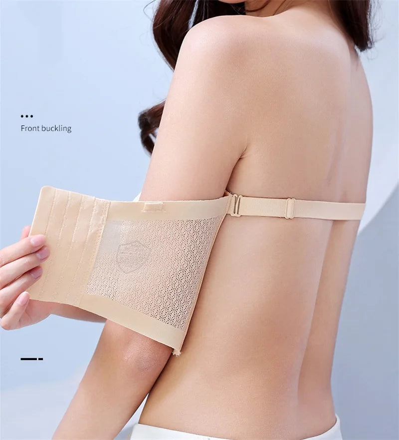 Sexy Push Up Bra Front Closure Strapless Underwear for Women Plus Size Invisible Brassiere Wireless Breathable Female Lingerie