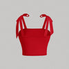 Solid Tie Shoulder Ruched Wide Strap Slim Fit Crop Top for Women Summer 2025 Y2K Clothes Pink Backless Cami Top Streetwear