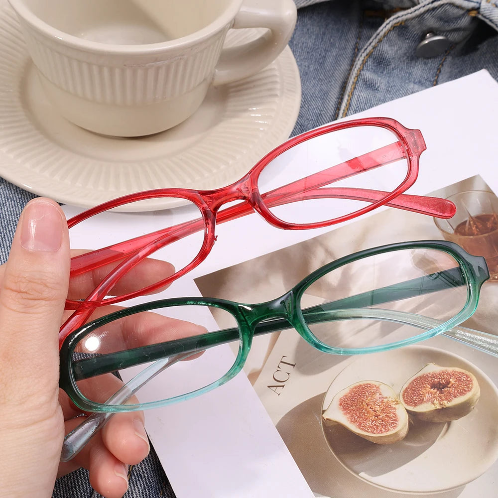 New Y2K Style Retro Blue Green Square Small Frame Glasses Frame Women's Anti Blue Light Glasses 2024 Fashion Eyeglasses Frame