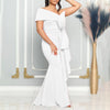 Elegant Dresses for Women One Shoulder Sleeveless Ruffles Mermaid Floor Length Luxury Birthday Party Dinner Vestidos Mujer Dress