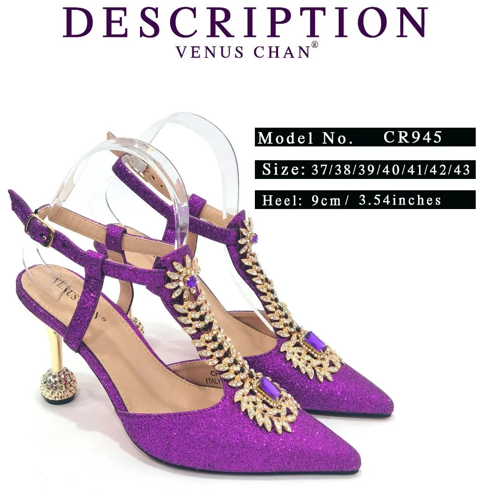 Spot Goods Red Color 2024 New Arrival Special Design Women Party Shoes Matching Bag Set For Luxury Wedding Party Women