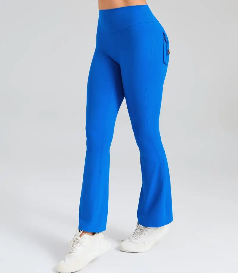 Women Flare Pocket Leggings High Waist Sport Yoga Pants Quick Dry Breathable Leggings Outfit Fitness Gym Clothes Sportwear Pant