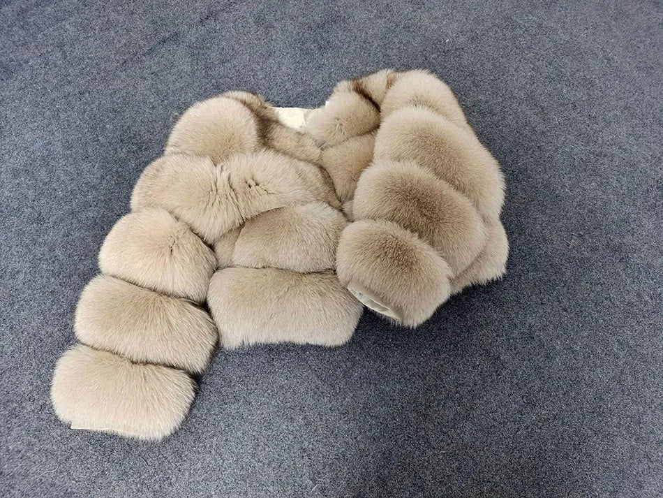 2025 MAOMAOKONG Natural Real Fox Fur Coat Women Winter Long Sleeve Luxury Raccoon Fur Jackets Thick Top Female Furry Coat Vest