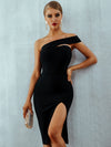Seamyla 2023 Bandage Dress Sexy White Black Red One Shoulder Bodycon Summer Sleeveless Dress For Women New Celebrity Party Dress