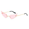 2024 new rimless glasses personalised wings runway fashion women's sunglasses