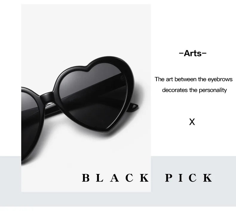 New Love Heart Shaped Polarized Sunglasses Women Fashion Cute Retro Vintage Gradient Sun Glasses UV400 Protection Unisex Eyewear