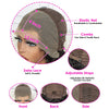 Blue Bob Wigs Human Hair 13x4 HD Lace Frontal Wig Human Hair Pre Plucked 180% Density Straight Short Blue Bob Wigs for Women