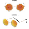 New Children's Circle Form Sunglasses Girl Decorative Pearl Frame Fashion Sun Glasses Cute Baby Outdoor Sunshade Eyewear UV400