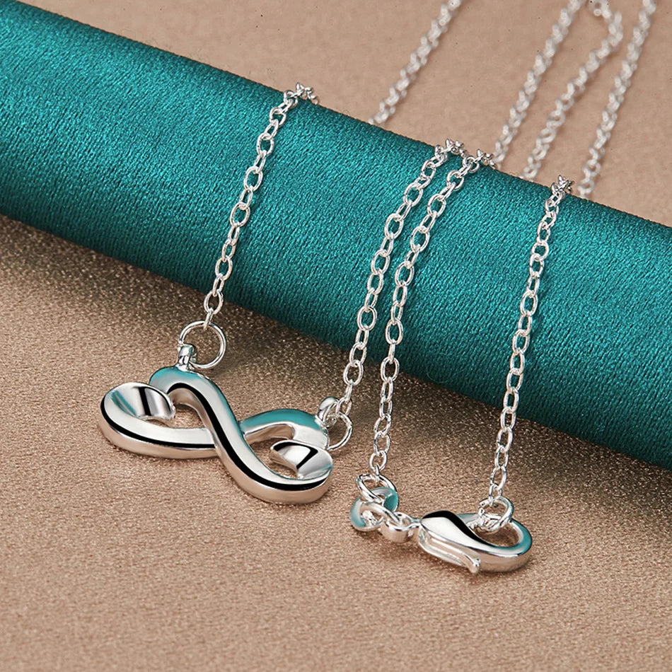925 sterling silver lady women Valentine's Day gift creative ring necklace stud earrings fashion jewelry set wedding party nice
