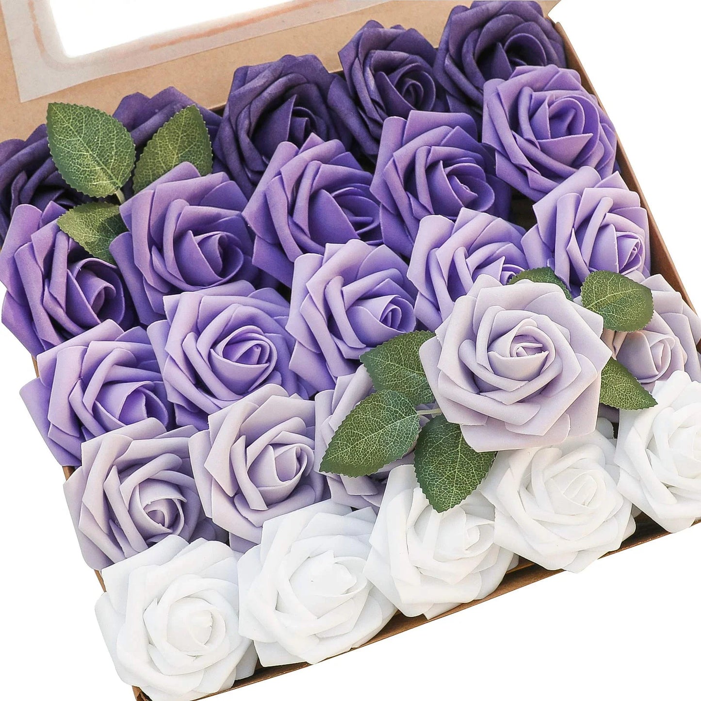 50-200PCS Artificial Roses Flowers Foam Flowers with Stems Fake Roses for DIY Wedding Bouquets Centerpieces Valentine's Day