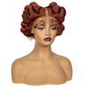 Natural Color 6Inch Transparent Full Lace Braided Wigs Short Cute Handmade Bantu Synthetic Braided Lace Wigs Knotless Braids Wig