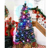 6 ft Pre-Lit Optical Fiber Christmas Artificial Tree, RGB Color Changing LED Lights, Snowflakes & Top Star, Fake Xmas Tree.