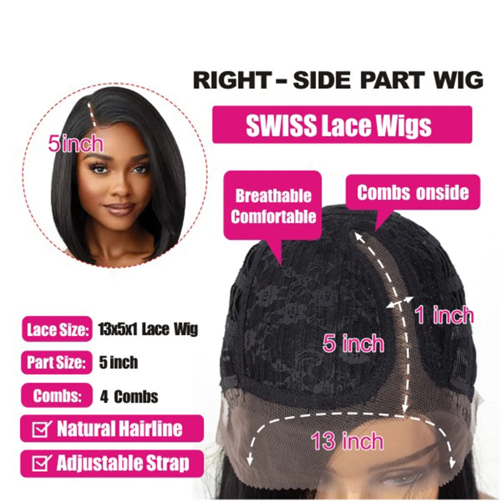 Short Ombre Honey Blonde Bob Wig With Baby Hair Honey Brown Straight Human Hair Wigs Lace Part Side Brown Wigs For Black Women