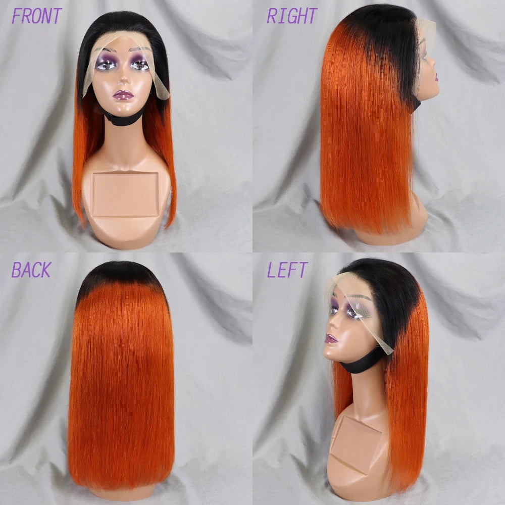 4/30/4 Color Human Hair Bob Wig Straight 13x4 Lace Front Human Hair Wigs Brazilian Wig Short Human Hair Bob Wigs Ombre Wig