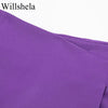 Willshela Women Fashion Solid Asymmetrical Side Zipper Skirts Shorts Vintage High Waist Female Chic Lady Shorts