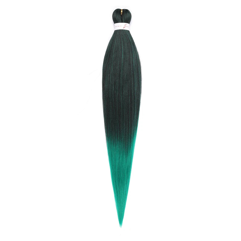 Pre-stretched Braids Synthetic Hair Professional Itch Free Hot Water Setting Fiber 30'' Ombre Yaki Texture Braid Hair Extensions