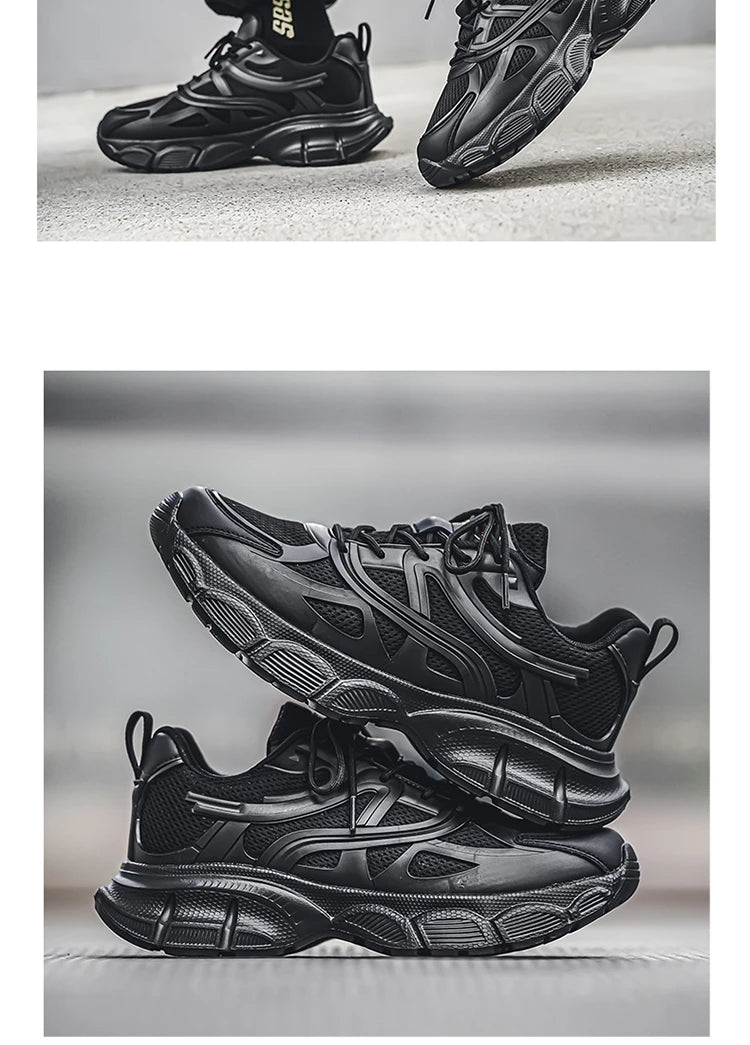 Autumn Men's New Breathable Sports Shoes Fashion Thick Sole Casual Shoes Comfortable and Versatile Trendy Running Shoes Spring