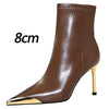 BIGTREE shoes Autumn Winter Boots Metal Pointed tip Women Boots Fashion Leather Boots High Heels Stilettos New Women Ankle Boots
