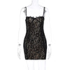 Dulzura Strap Lace  Mini Dress Patchwork Bodycon Party Elegant Club Outfits Y2K Clothes 2023 Summer Women Clothes Drop Shipping
