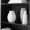 5-Shelf Bookcase with Adjustable Shelves,Solid Wood/Closed Back/Display Bookshelf for Living Room,Bedroom,Home and Office,White