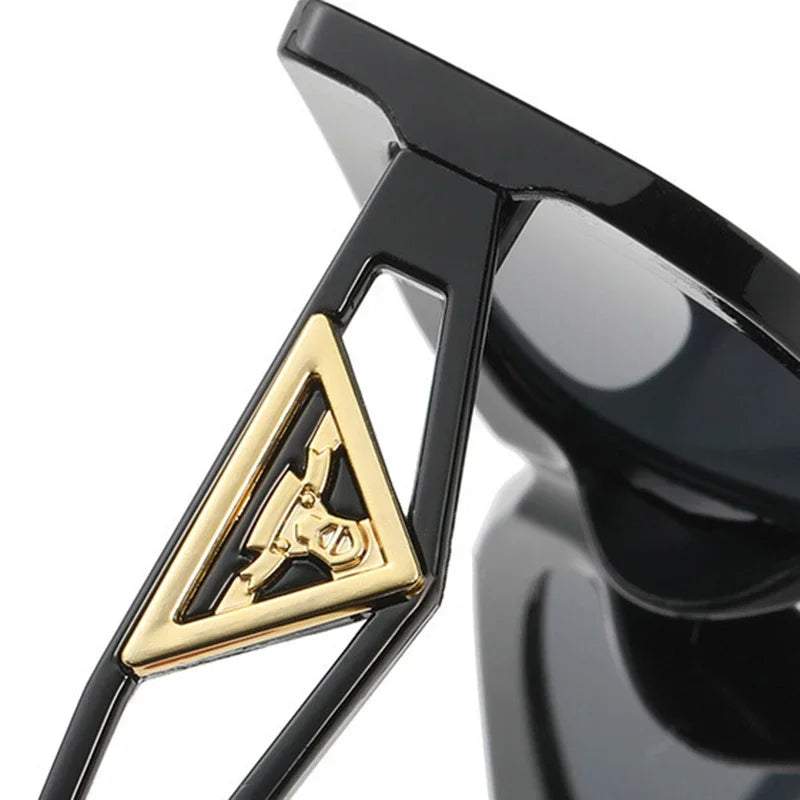 New Small Frame Cat Eye Sunglasses Women Personality Hollow Triangle Sun Glasses Men Trendy Retro Oval Gafas De Sol Mujer