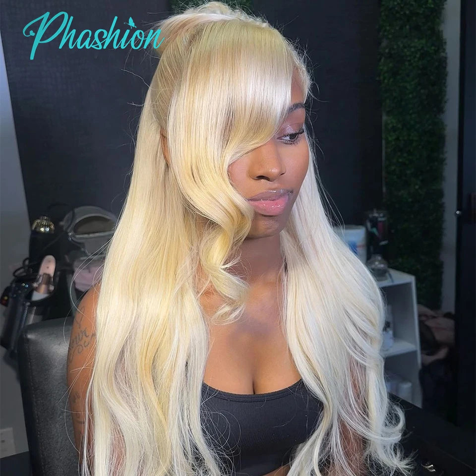 Phashion Blonde 13x6 Lace Frontal #613 Straight Body Wave Hd Transparent Lace Only Pre Plucked 100% Human Hair For Women On Sale