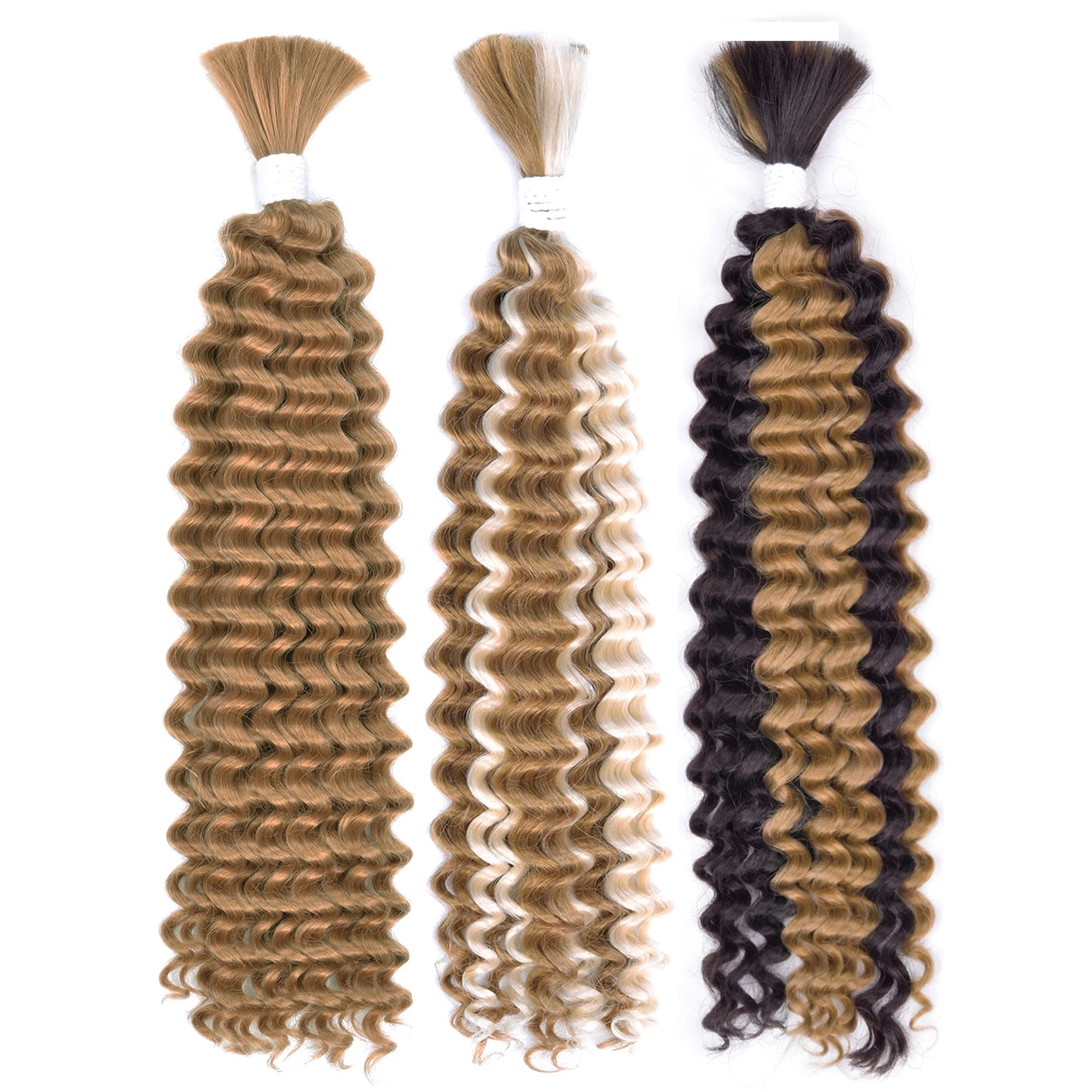Synthetic Curly Deep Wave Bulk hair For Braiding 20inch No Weft Deep Wave For Braiding Micro Faux Braiding Hair for Boho Braids