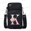 Women‘s Messenger Bag Small Handbag Crossbody Shoulder Wallet for Phone Sakura 26 Alphabet Print Coin Purse Ladies Card Holder