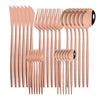 30Pcs/Set Stainless Steel Dinner Black Gold Dinnerware Set Knife Fruit Fork Spoon Cutlery Set Kitchen Tableware Silverware Sets