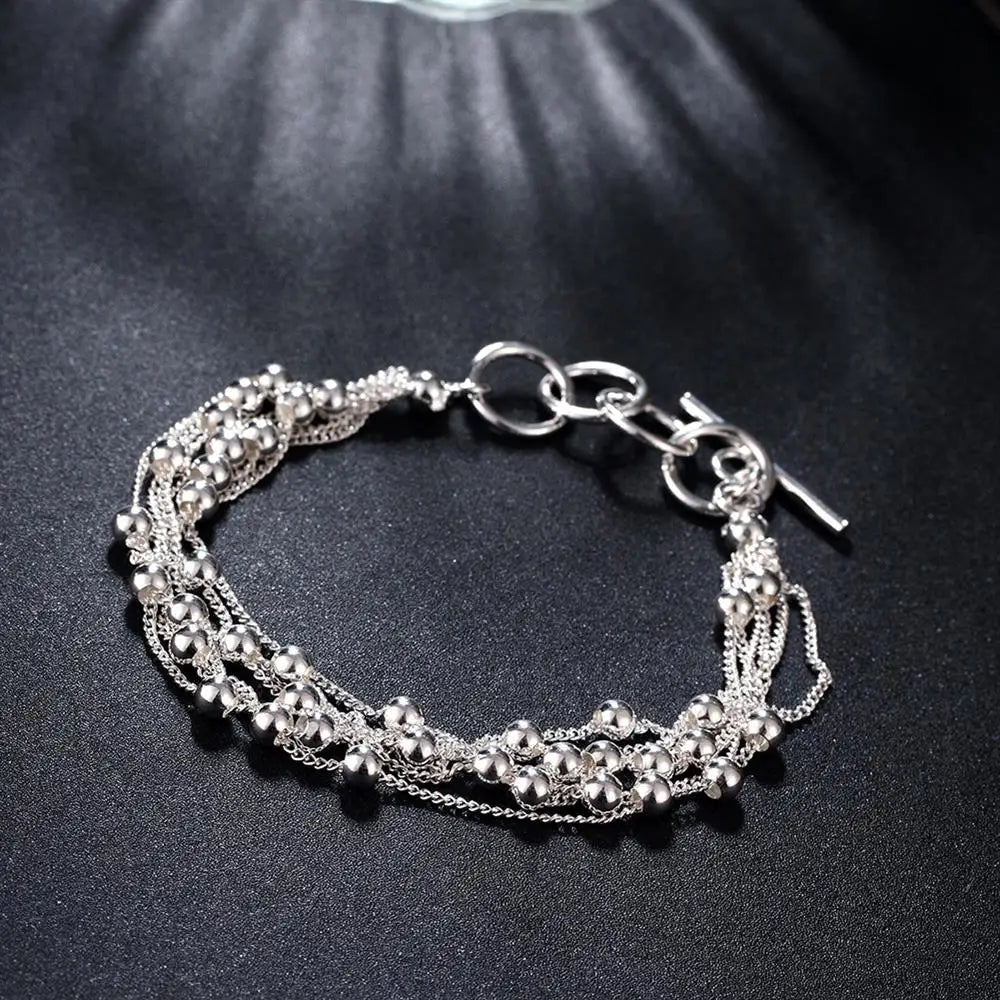 925 Sterling Silver elegant Grape beads Bracelet necklace earrings Jewelry set for women Fashion Party wedding accessories Gifts