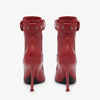 Belt Buckle Front Zipper Fashion Show Short Boots Women's Autumn Winter New Pointed Metal Decoration Red High Heels Ankle Boots