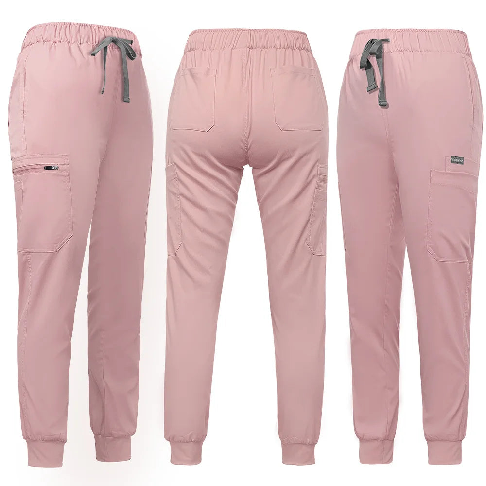 Unisex Jogger Pants Dentist Pants Solid Color Beauty Salon Nursing Men Jogging Pants Spa Uniform Pants Pet Medical Doctor Scrub