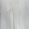 White Jumpsuit Women Overalls Elegant Lace Long One Piece High Waist Feather Y2k Sexy Wedding Party Night Evening Rompers