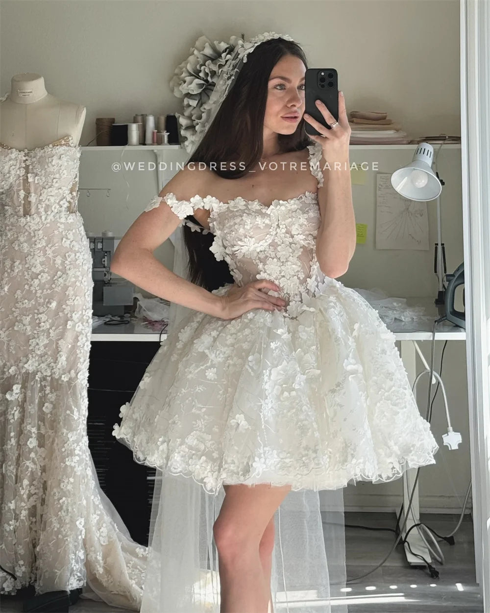 Cathy White Mini Tulle Prom Dresses Spaghetti Strap فساتين السهرة Customized Sleeveless Princess Flowers Vestidos De Noche 2024