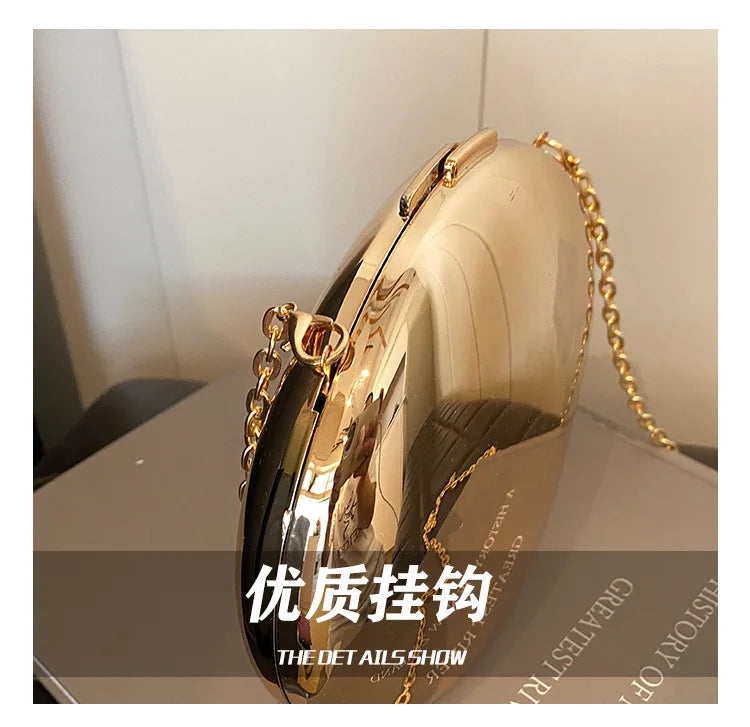 Golden Acrylic Women Hobo Bags Luxury Designer Clear Beach Handbags Dinner Party Wedding Round Top Handle Evening Clutch Purse