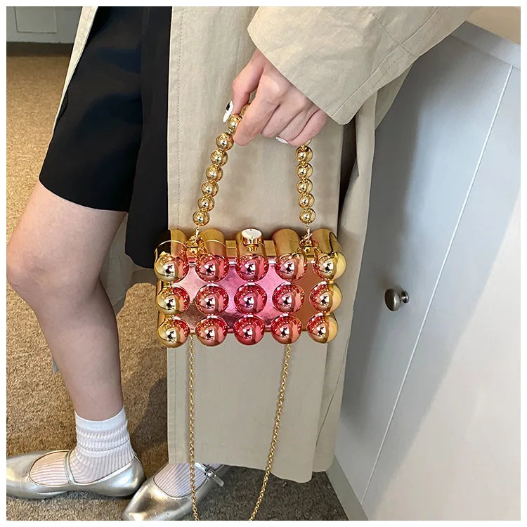 Mini Gold Chain Crossbody Bags for Women 2024 Y2K Korean Fashion Lady Evening Party Shoulder Bag Handbags and Purses