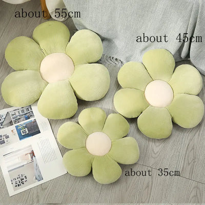 Stuffed Six Petal Flower Cushion Plush Pillow Toy Soft Cartoon Plant Stuffed Doll Chair Cushion Sofa Kids Lovers Birthday Gifts