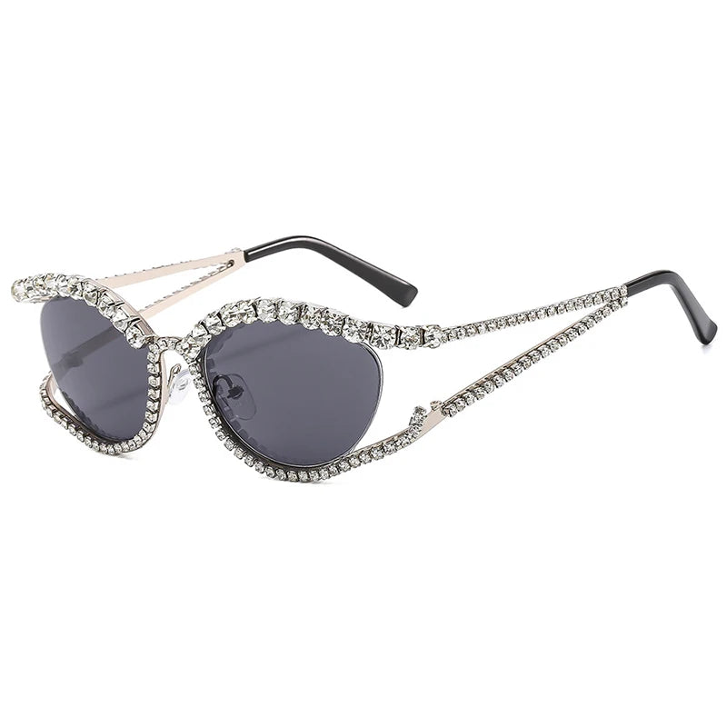 XJiea 2024 Designer Rhinestone Sunglasses For Women Luxury Brand Fashion Steampunk Men Eyeglasses Party Beach Shades Accessory