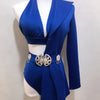 Bar Nightclub Women Singer Dancer Team Stage Performance Clothes Irregular Bikini Blazer Rave Outfit Modern Jazz Dance Costume