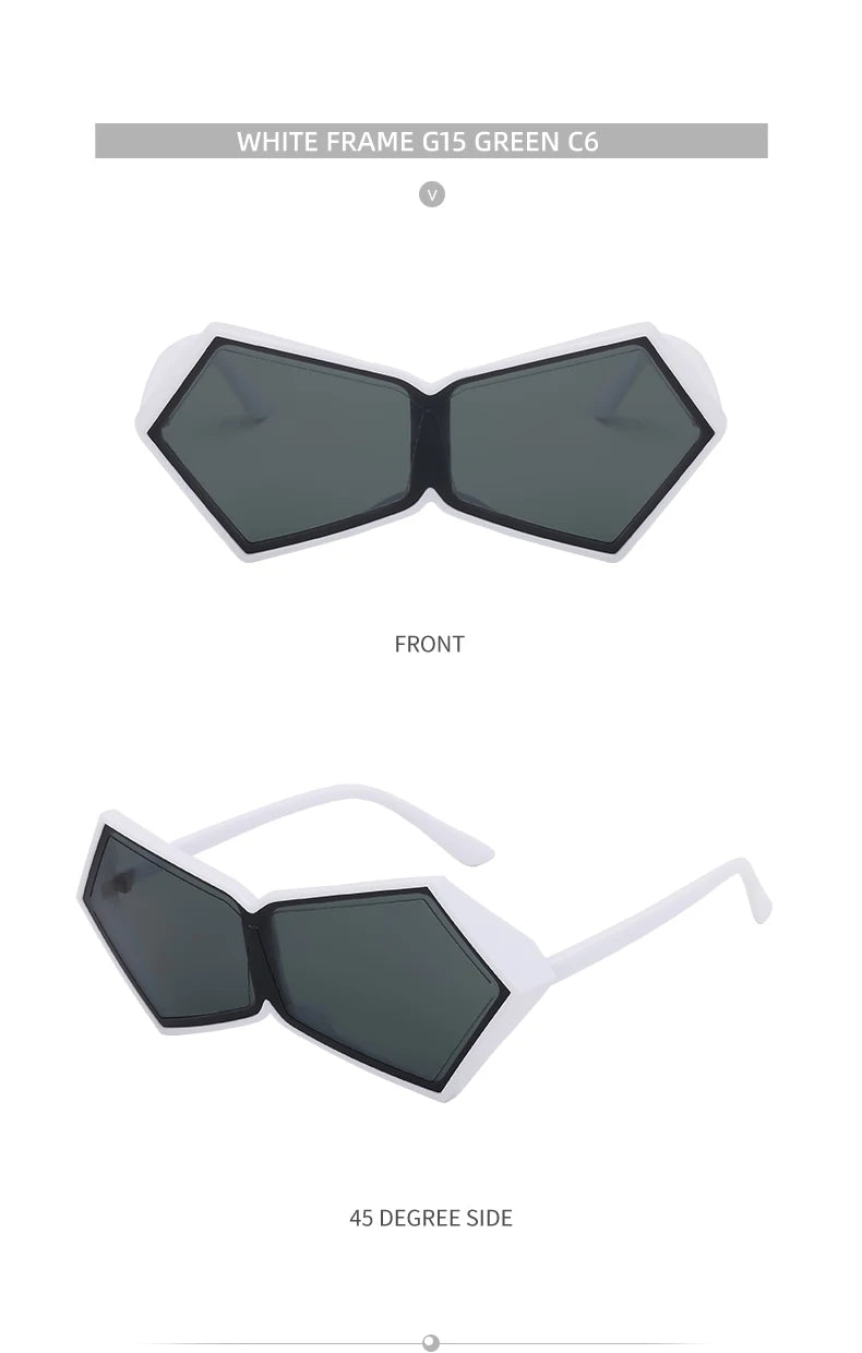 Oversized Square Punk One-piece Sunglasses Women 2024 Luxury Brand Big Frame Shield Sun Glasses For Ladies Wrap Eyewear Goggle