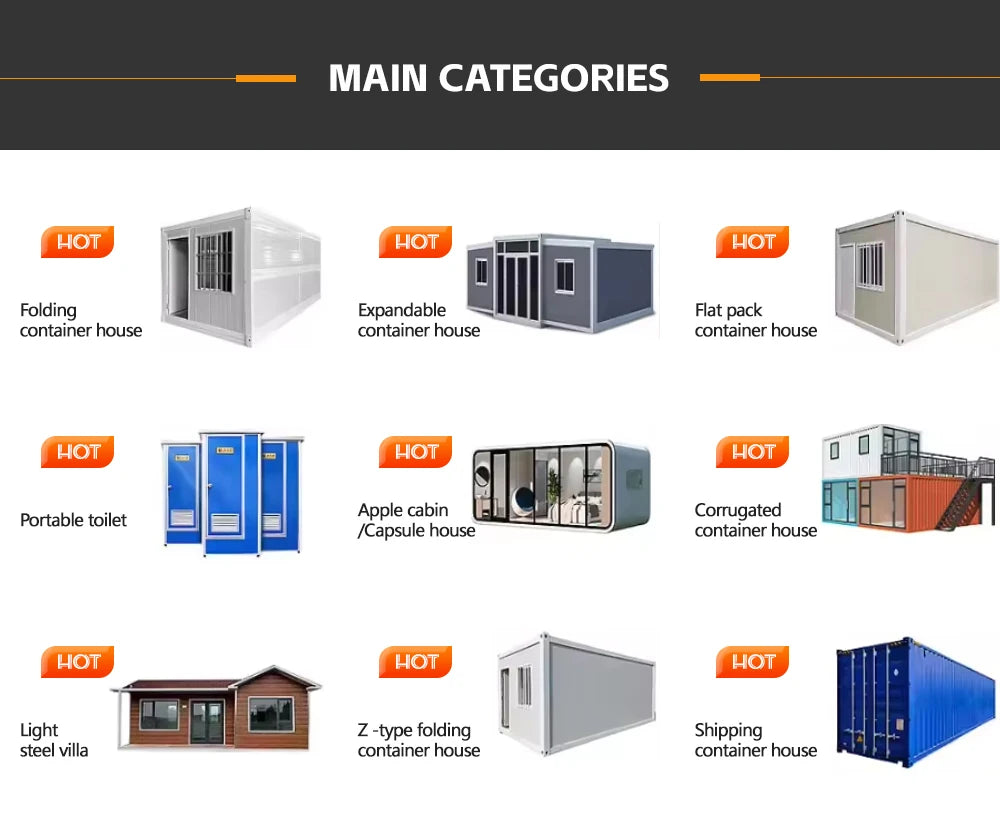 Prefabricated Prefab Mobile Tiny Home Light Steel Roof 2 3 4 5 Bedroom 20ft 40ft Folding Expandable Container House Terrace