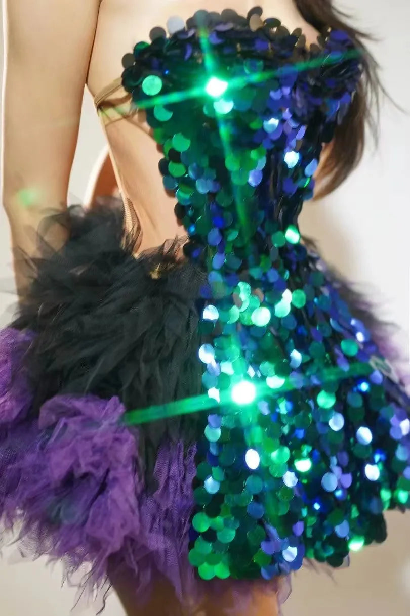 Heavy Industry Diamond Skincare DressEvent Party Performance Nightclub StageD] Singer Model G0G0 sexyPerformance Dress