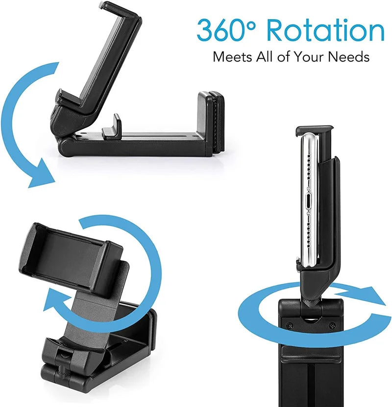 Airplane Phone Holder Stand Cell Mobile Portable Travel Mount Desk Flight Foldable Rotatable Selfie Holding Train Seat Support