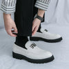 White Loafers Mens Party and Business Loafers Thick Soled Men Dress Platform Shoes Comfortable Slip-On Fashion New Casual Shoes